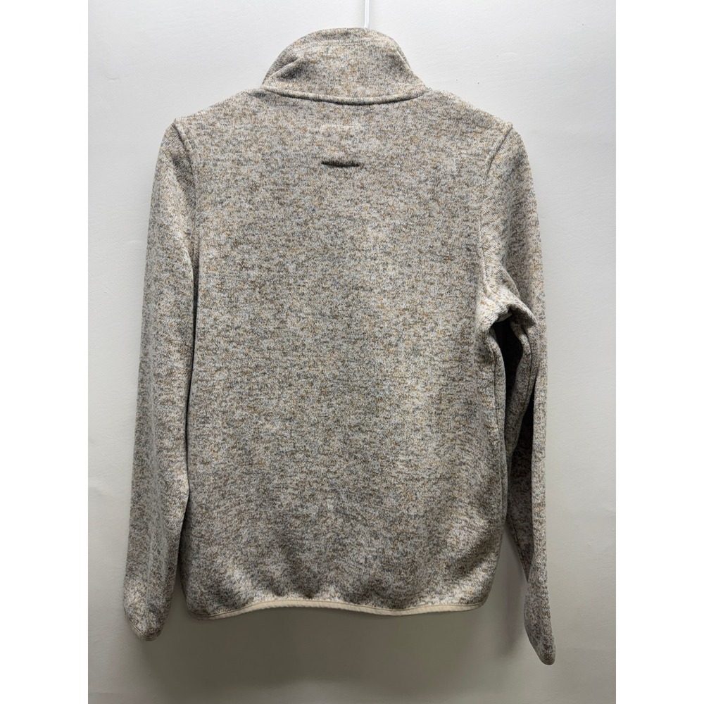 Thread & Supply Quarter Zip Pullover Women M Oatmeal Wubby Fleece Sweater Pocket - Picture 7 of 7